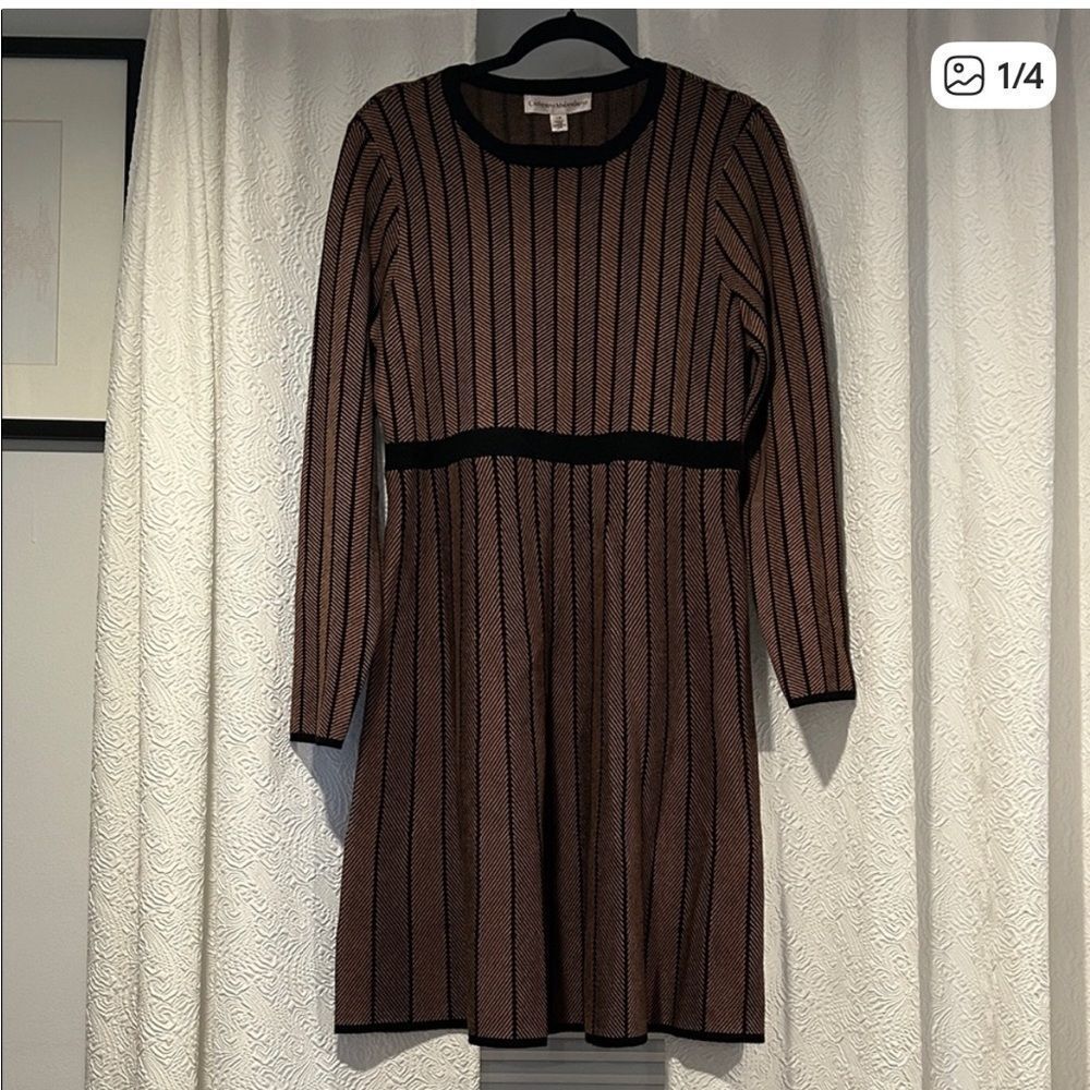 NWT Catherine Malandrino Black and Brown Dress Size Large - Picture 5 of 5